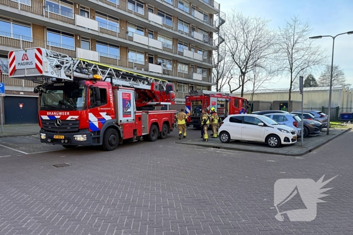 Brand in keuken van flatwoning op vijfde etage