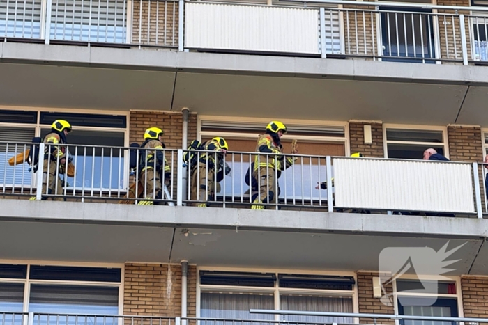 Brand in keuken van flatwoning op vijfde etage