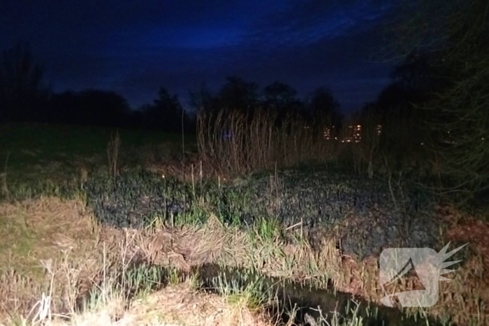 Brandweer blust brandend riet