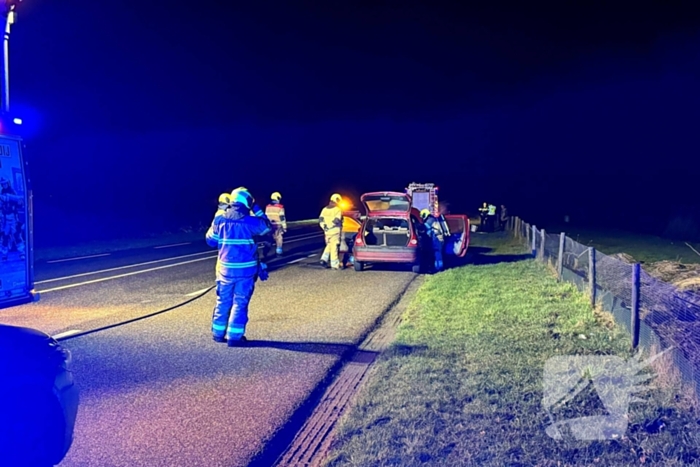 Brand in auto snel geblust