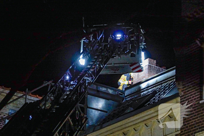 Schoorsteenbrand door palletkachel