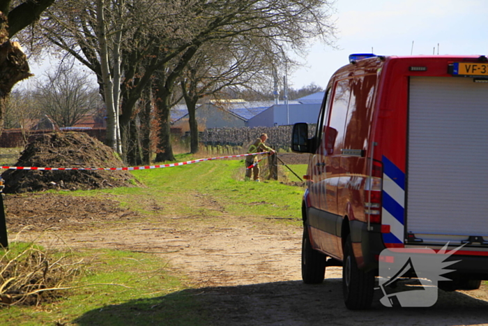 Gasleiding geraakt tijdens snoei werkzaamheden in sloot