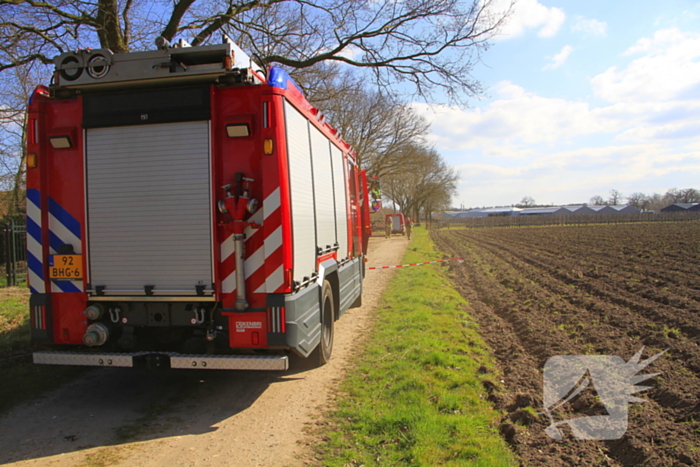 Gasleiding geraakt tijdens snoei werkzaamheden in sloot