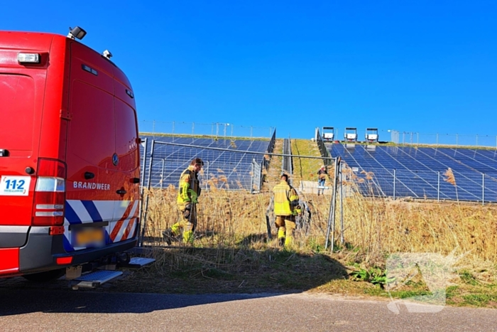 Brandweer redt schaap uit hek