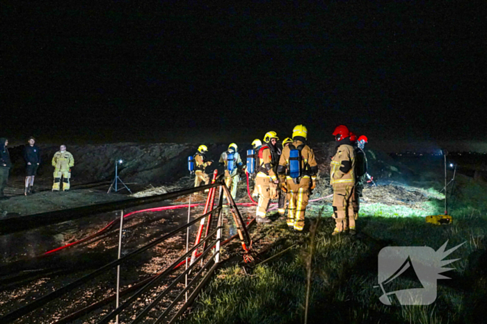 Compostbrand zorgt voor flinke brandweer inzet