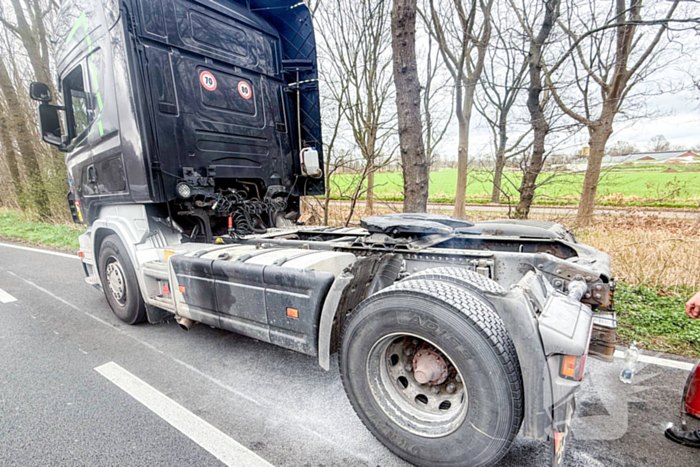 Oververhitte remmen veroorzaken brand in vrachtwagen