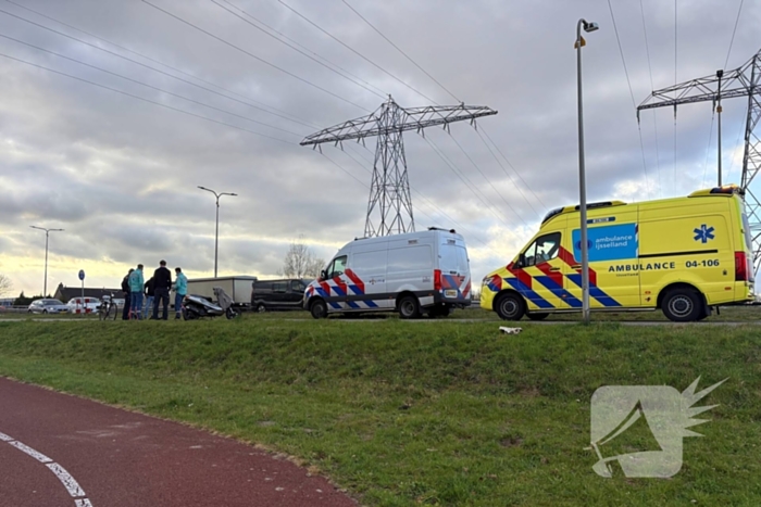 Ongeval tussen scooter en fietser