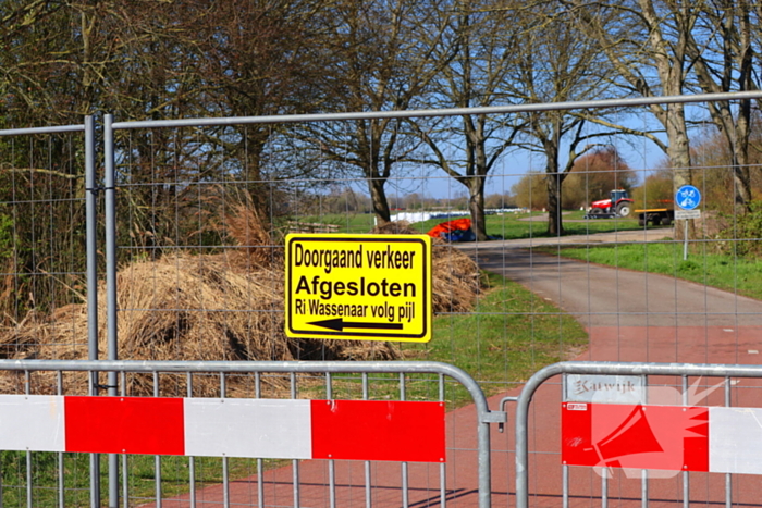 Zandzakken geplaatst ter voorkoming van overstroming