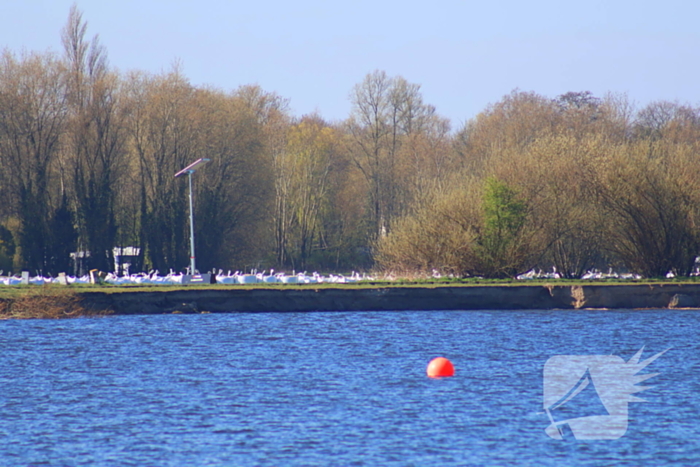Zandzakken geplaatst ter voorkoming van overstroming
