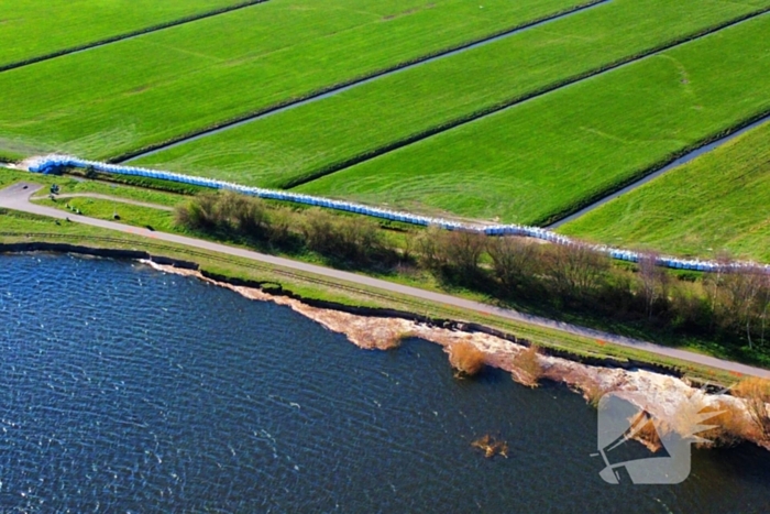 Zandzakken geplaatst ter voorkoming van overstroming