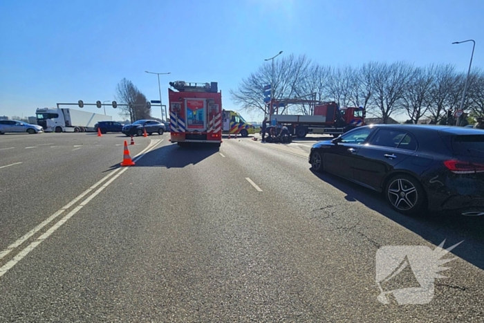 Ongeval tussen auto en motor