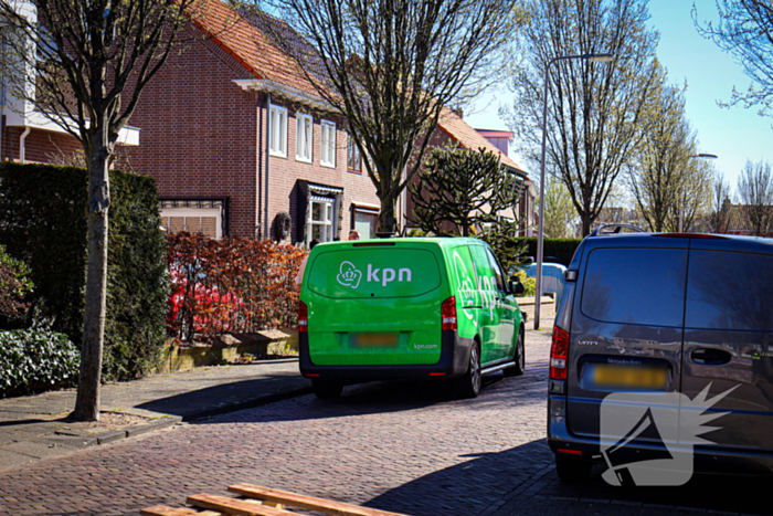 Fietsster aangereden door bestelbus