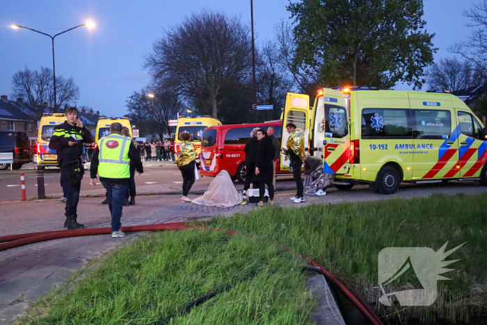 Voorgevel ingestort na mogelijk explosie