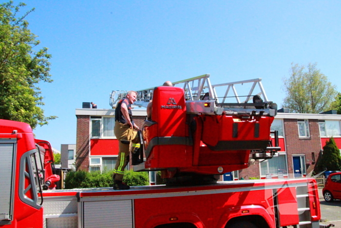 Brandweer redt kauw uit schoorsteen