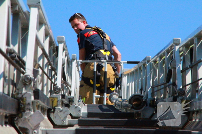 Brandweer redt kauw uit schoorsteen