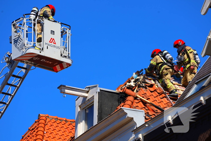 Bluswerkzaamheden na brand op dak