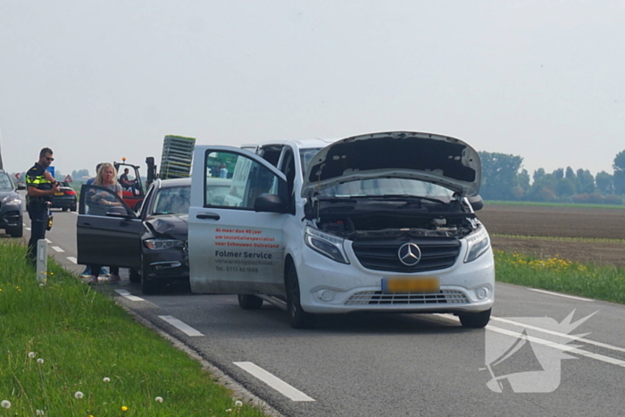 Twee automobilisten op elkaar gebotst