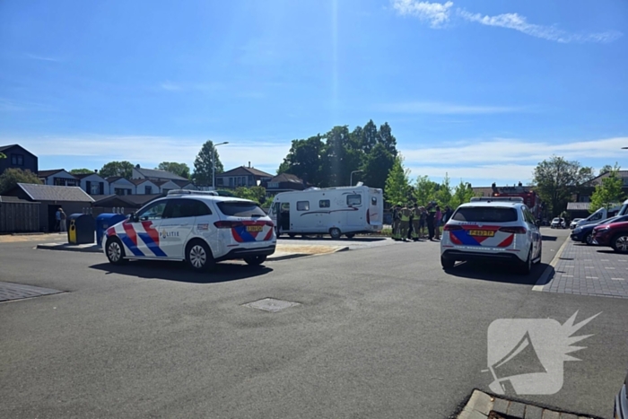 Brandweerinzet na camperbrand