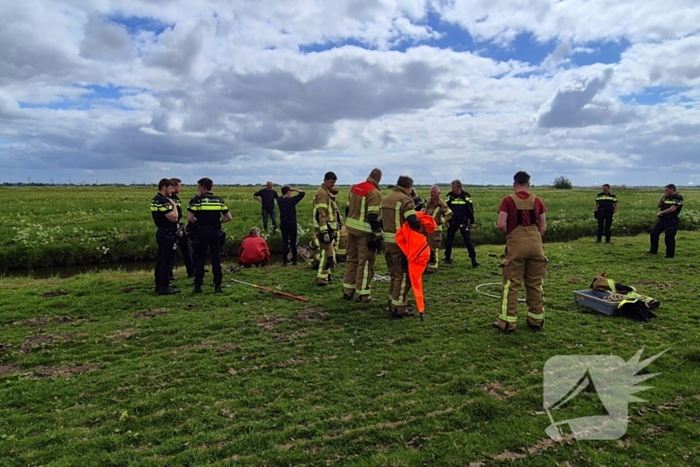 Brandweer en politie redden te water geraakte paard