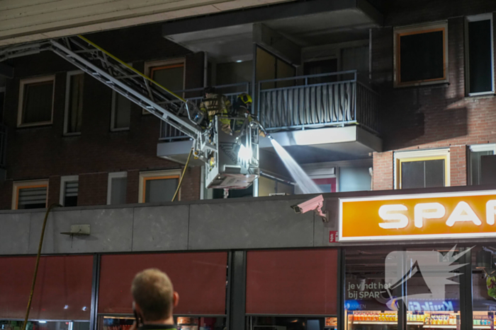Brand op balkon op eerste verdieping