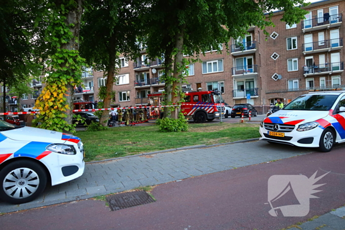 Evacuatie na brand in portiekwoning