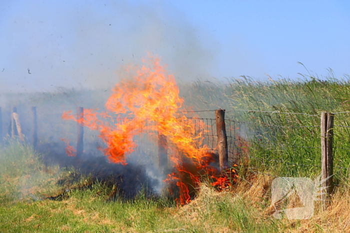 Felle bermbrand snel onder controle