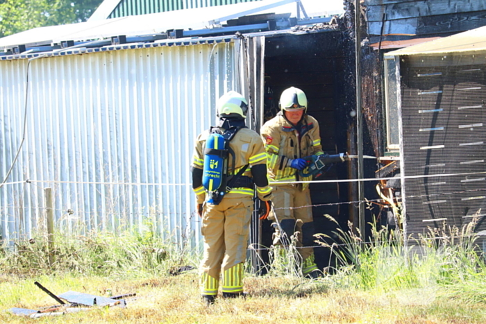 Brand in bosschage slaat over op gebouw