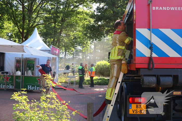 Golfkarren in brand tijdens evenement
