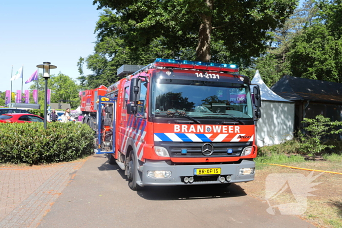 Golfkarren in brand tijdens evenement