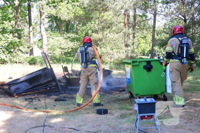 Golfkarren in brand tijdens evenement
