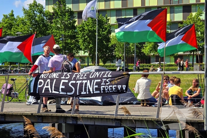 Onrust tijdens pro Palestina demonstratie op universiteitscampus