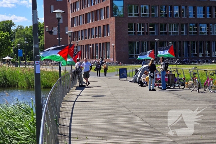 Onrust tijdens pro Palestina demonstratie op universiteitscampus