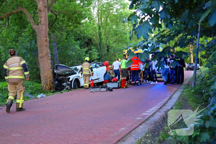 Gewonden nadat auto tegen boom klapt