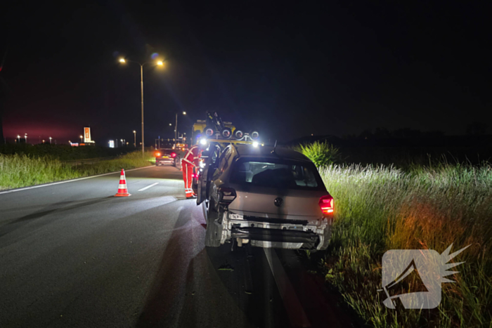 Auto zwaar beschadigd bij eenzijdig ongeval