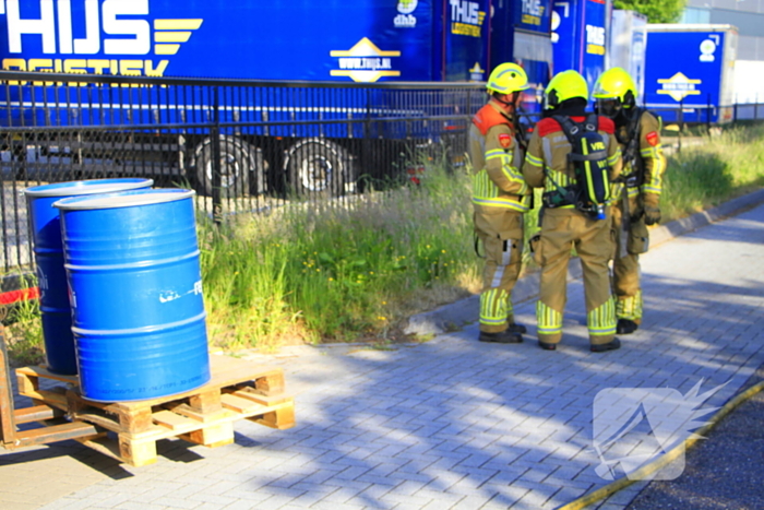 Trailer met accu's vat vlam