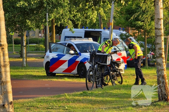 Botsing tussen twee fietsen op fietspad