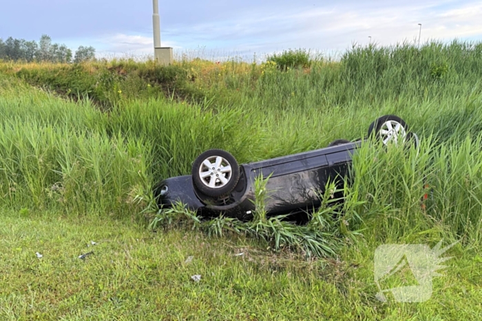Dronken bestuurder eindigt in sloot na ongeval