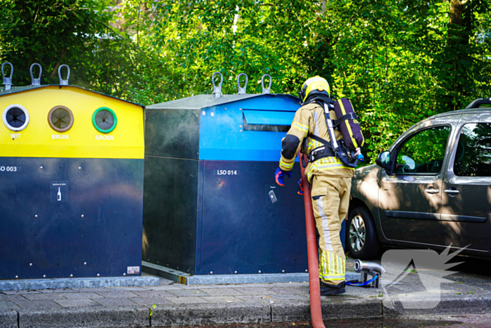Kind ontdekt vuur in container