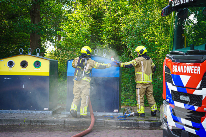 Kind ontdekt vuur in container