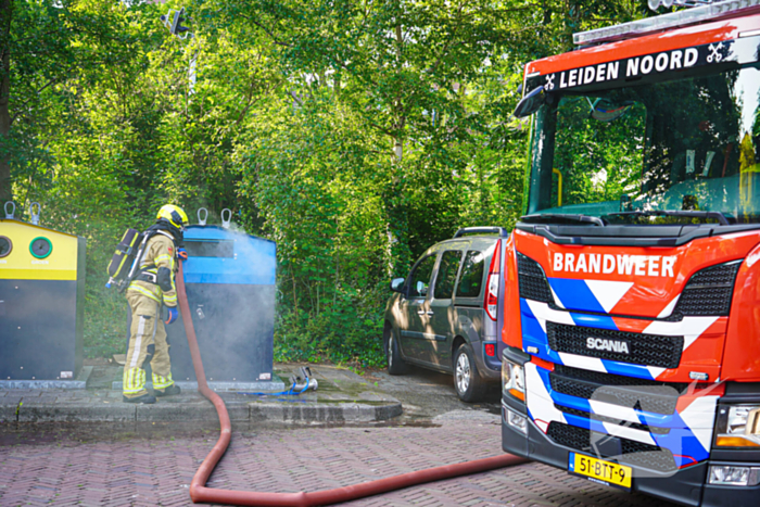 Kind ontdekt vuur in container