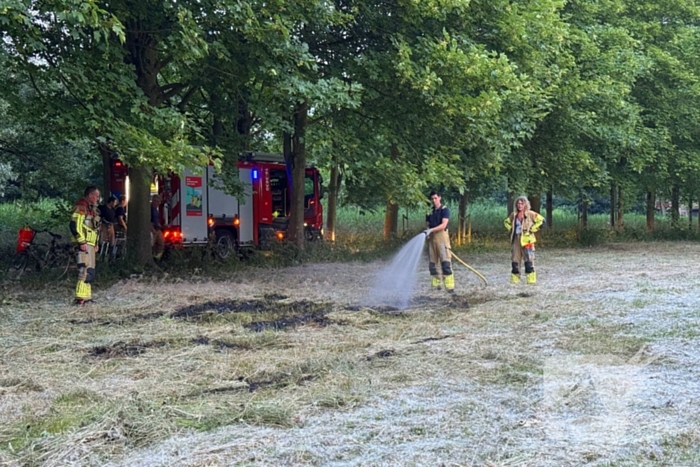 Brand in grasveld snel onder controle