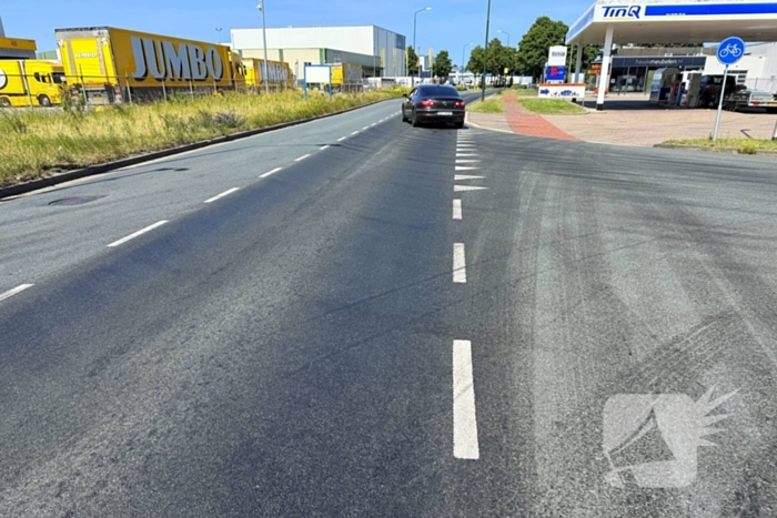 Vettige substantie leidt tot wegafsluiting