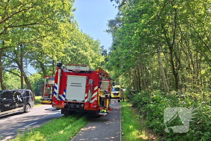 Auto belandt in bosschages