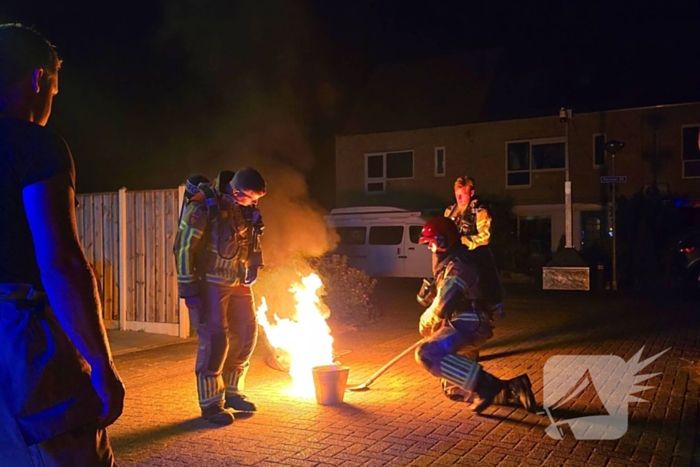 Jerrycan met brandstof veroorzaakt vuur
