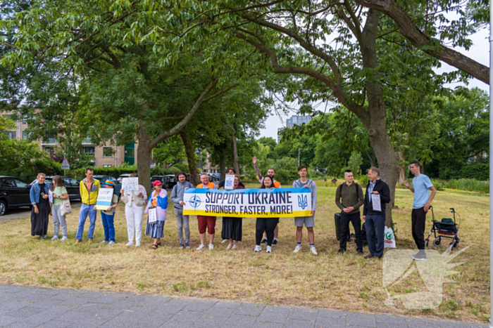 Demonstratie bij Navo top voor steun aan Oekraïne