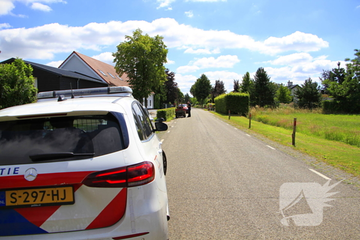 Heftruck gaat in vlammen op