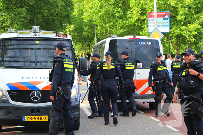 Mobiele eenheid ingezet bij protest