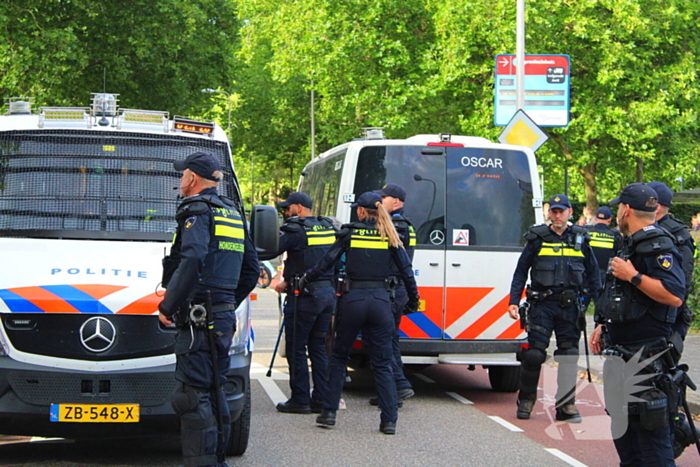 Mobiele eenheid ingezet bij protest