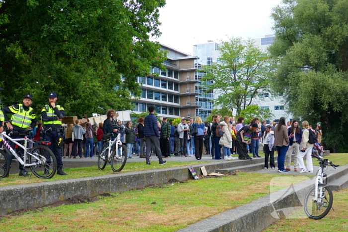 Mobiele eenheid ingezet bij protest
