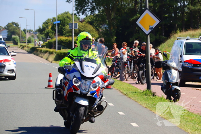 Tractor omgekanteld door uitwijken